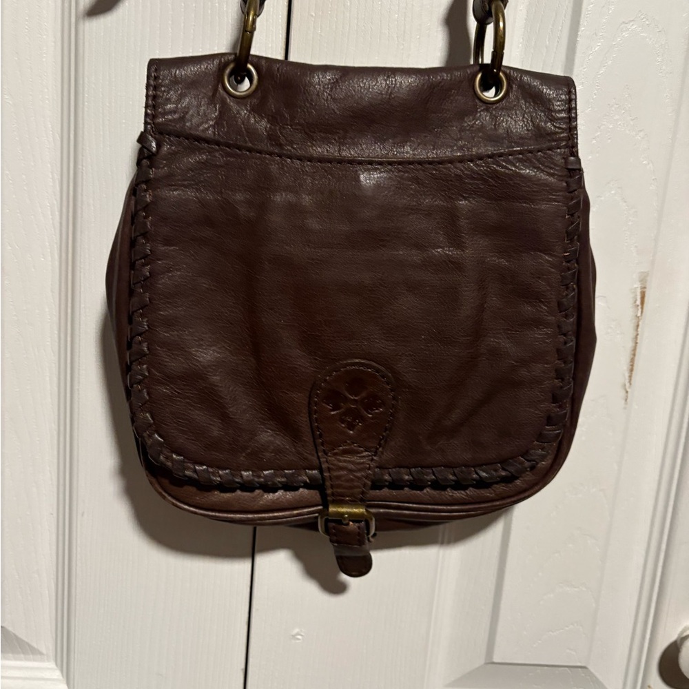 Patricia Nash Leather Karisa Saddle Crossbody Bag